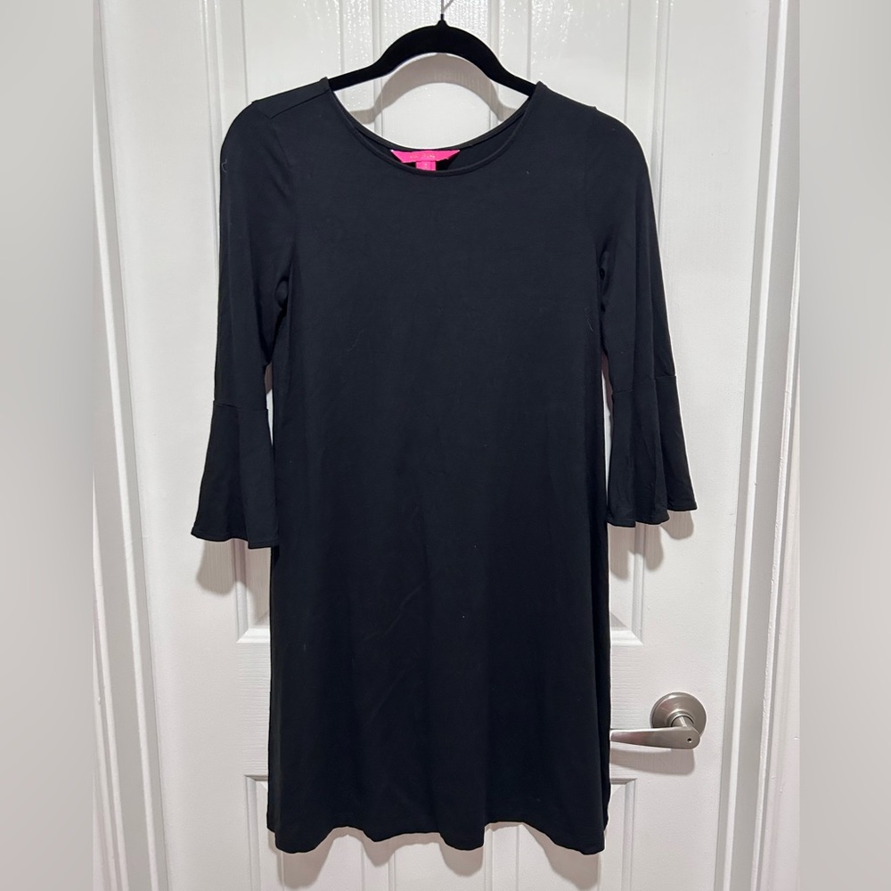 LILLY PULITZER Ophelia Bell Sleeve Swing Dress - Onyx - Small - Retail $198